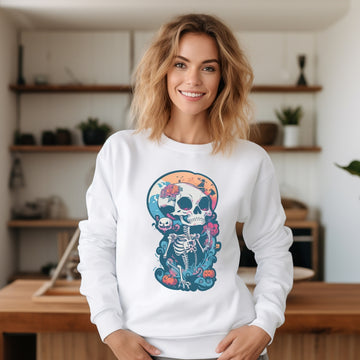 Bones & Pumpkins Halloween Sweatshirt, Spooky Fall Shirt, Unisex Fall Sweatshirt, Halloween Sweatshirt, Cute Fall Sweatshirts