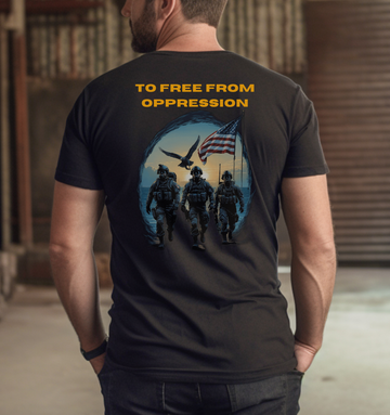 Tactical Edge: DE OPPRESSO LIBER Premium Fitted Military-Inspired Crew Tee