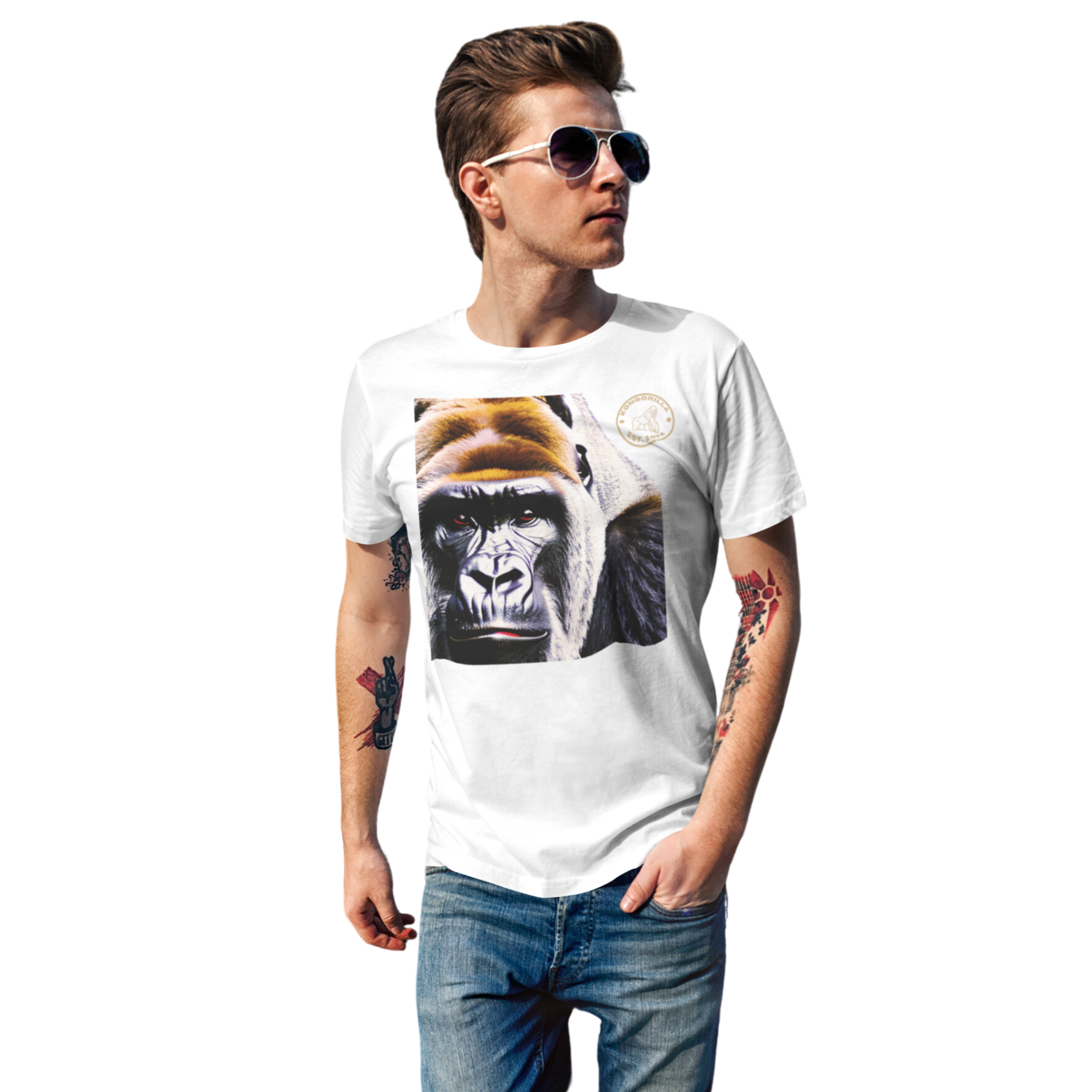 Kongorilla Unisex Soft and lightweight T-shirt - Gold Stamped